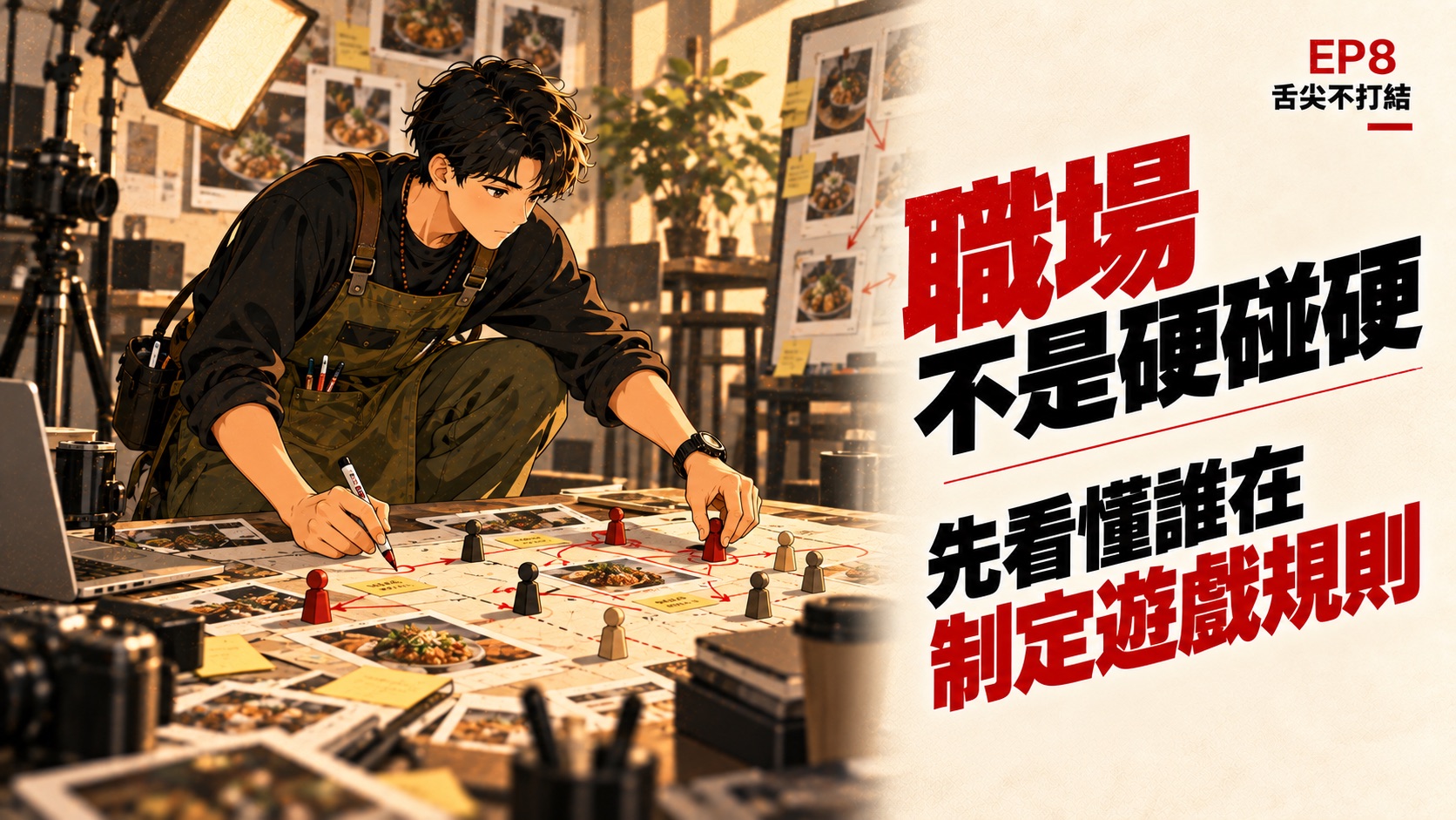 舌尖不打結 EP8 插畫封面:職場不是硬碰硬,先看懂誰在制定遊戲規則