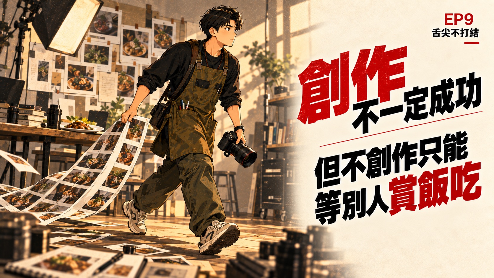 舌尖不打結 EP9 插畫封面:創作不一定成功,但不創作只能等別人賞飯吃
